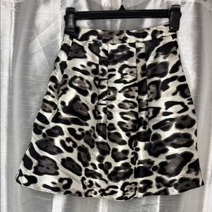 by & by Juniors 1 Animal Print Pleated Shimmer Mini Skirt